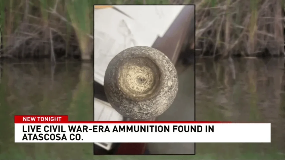 A Civil War-era cannon shell found on an Atascosa County property and safely removed